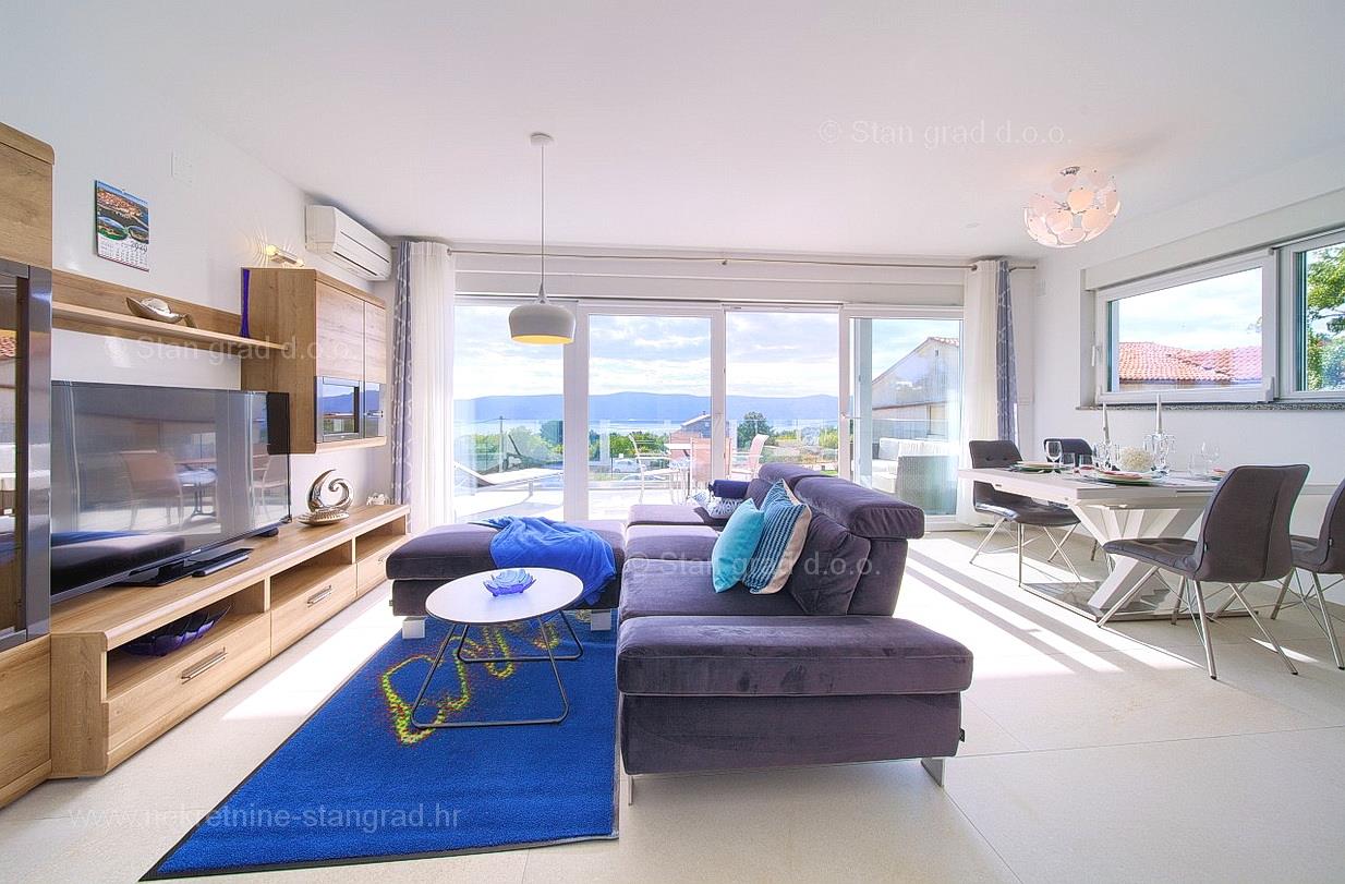 Krk area, apartment on the 1st floor with a sea view!