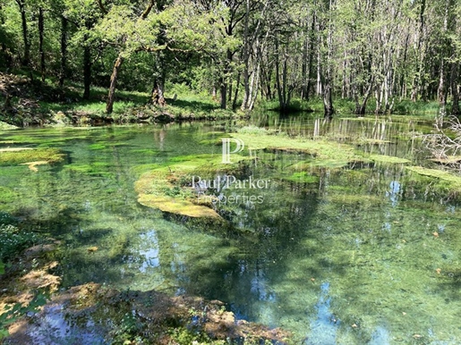 Moulin avec dépendances, source et plan d'eau près de Cahors