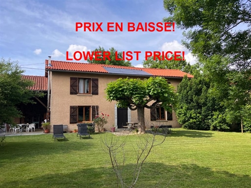 Lower list price: For sale, close to Lannemezan - Central heated, double glazed farmhouse with cover