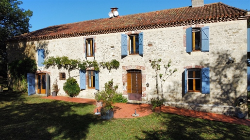 For Sale Near Riguepeu Gers: Beautiful Gascon Stone House, 6 Beds, Swimming Pool, Grounds Of 2.1 Acr