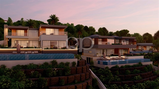 These impressive, under-construction, contemporary villas are beautifully situated in the Loule hill