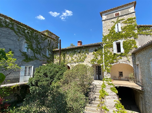 18Th century property with courtyard, garden and swimming pool for sale near Barjac