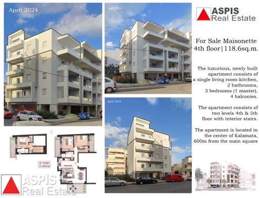 (Zu verkaufen) Wohn-Maisonette || Messinia/Kalamata - 119 m², 3 Schlafzimmer, 340.000€