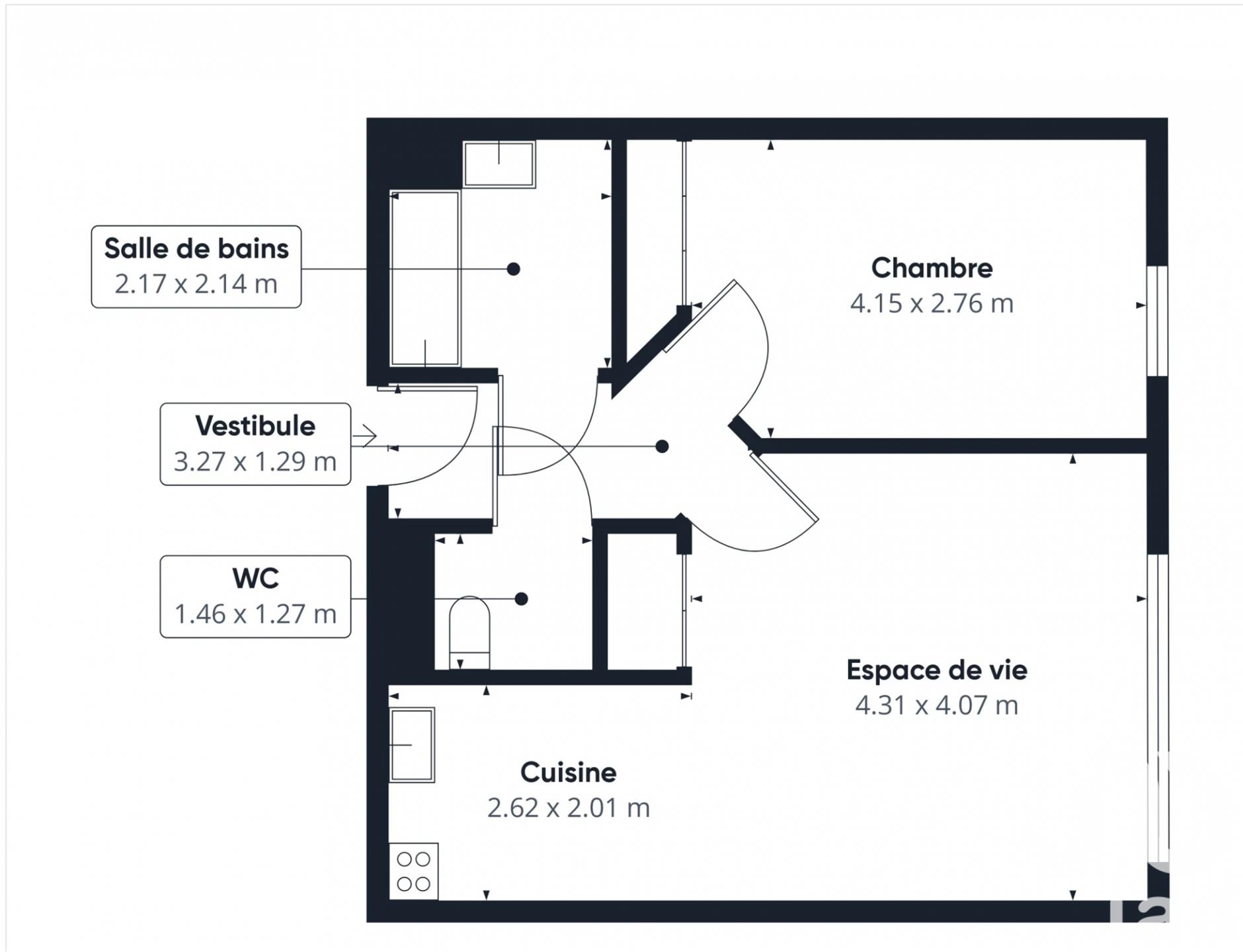 Appartement à vendre, 46m², Bordeaux