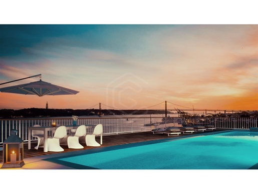 Penthouse de 4 chambres, complexe de luxe, au bord de la rivière, Lisbonne