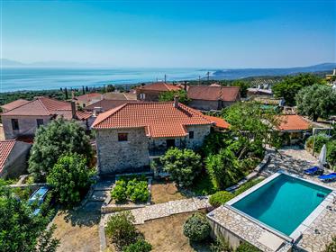 Renovated oil mill overlooking the Messinian Gulf with swimming pool