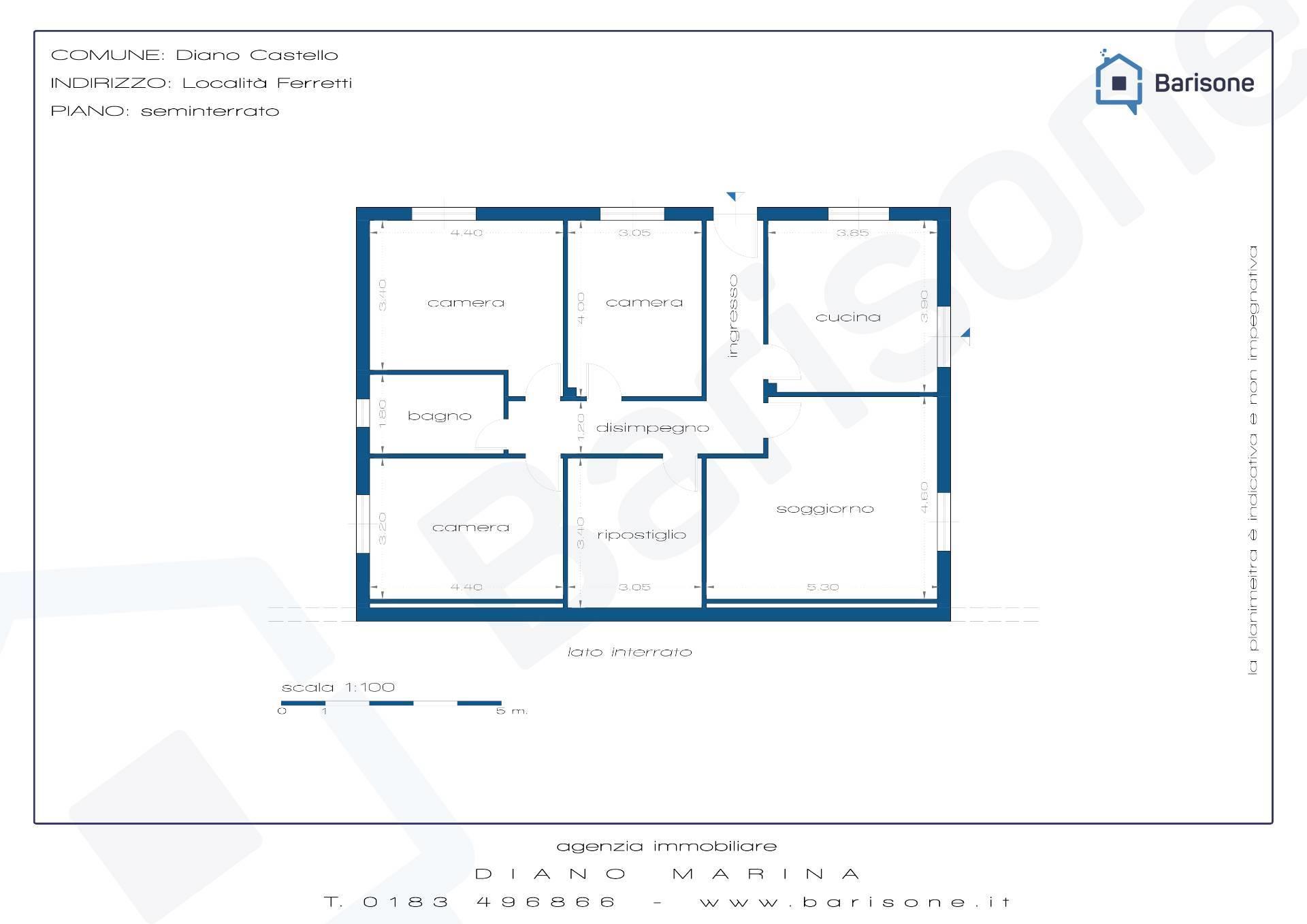 Apartment 100 m2 in Diano Castello