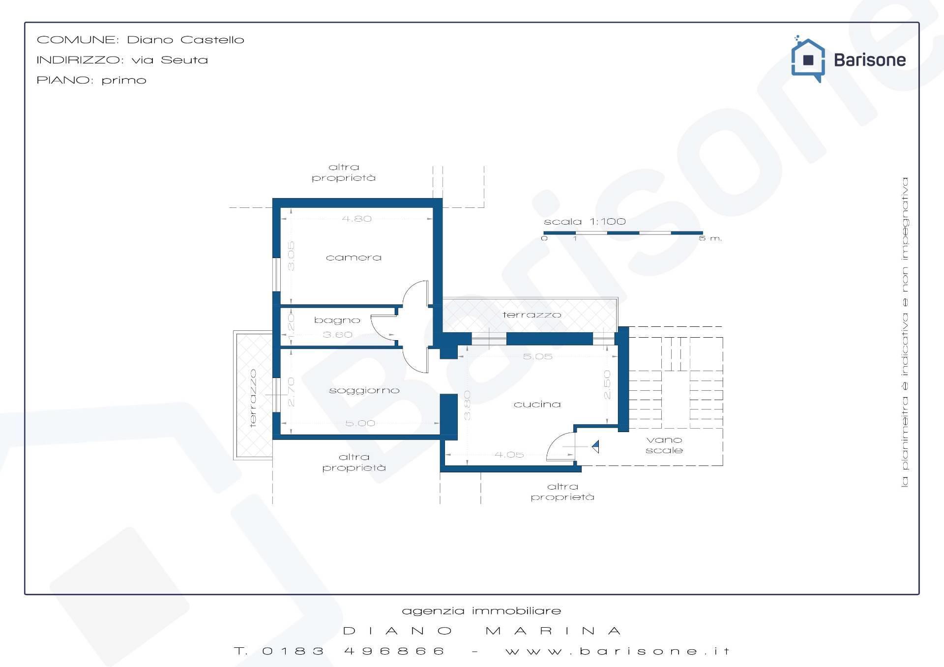 Apartment 60 m2 in Diano Castello