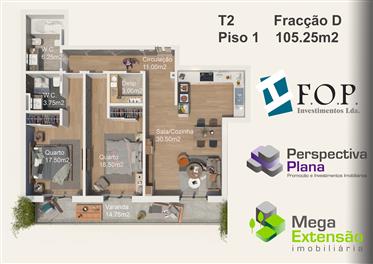 2 bedroom flat, under construction - Atrium Residence Building (Fração D)