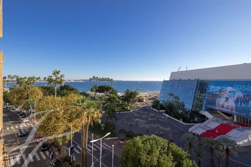 Cannes Croisette Avant-dernier étage vue mer