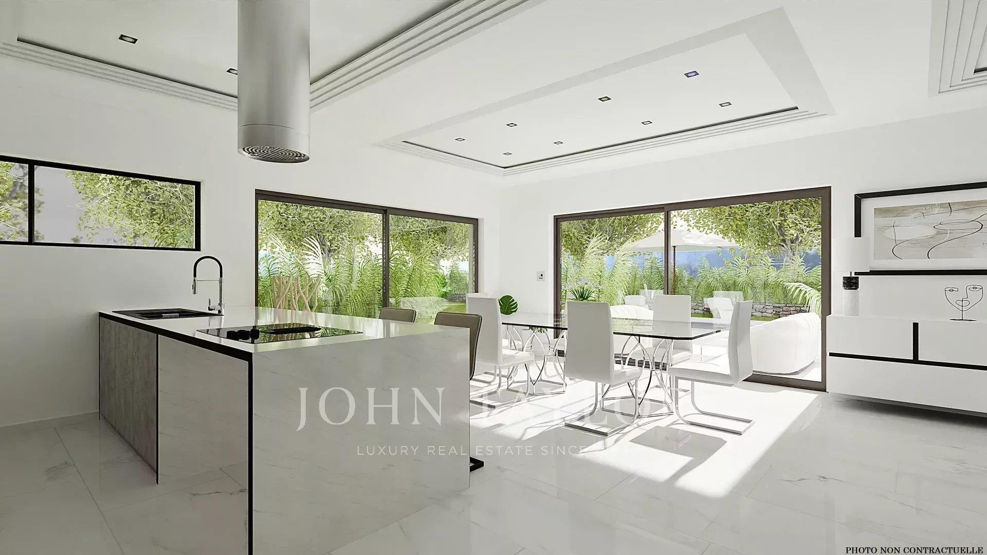 Contemporaine neuve villa dans domaine fermé