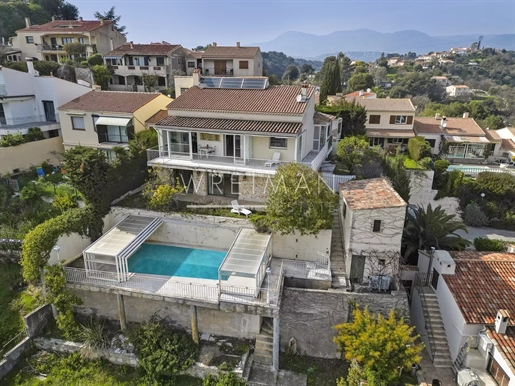 Maison provençale avec piscine et terrasse panoramique vue mer - Cagnes-sur-Mer