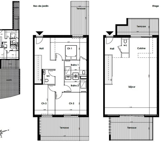 Appartement/Villa 142M²- Garage 3 auto's