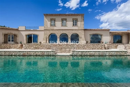 Cannes Countryside - Exceptional Stone Estate With Panoramic Sea Views
