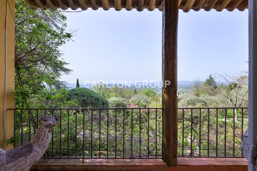 Cannes hinterland - Charming property with magnificent sea view in an exceptional listed garden