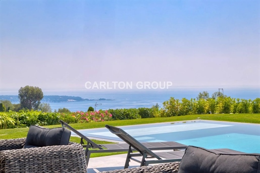 Hauteurs de Cannes - Superbe villa contemporaine récente - Vue mer panoramique Cap d'Antibes