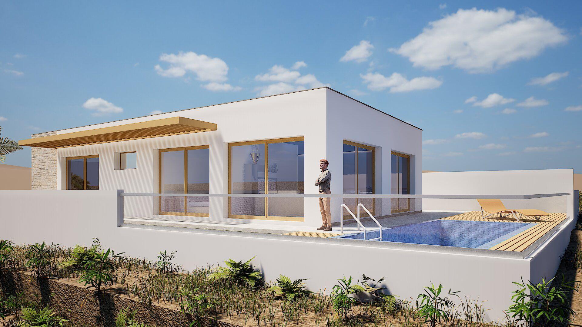 Gelijkvloerse villa met 2 slaapkamers en privézwembad in Porto Santo