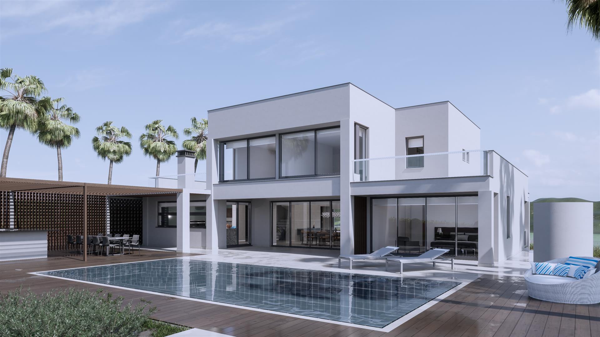Moderne und bemerkenswerte Grundstücksvilla mit 10.000 m2 in Luxus-Urbanisation