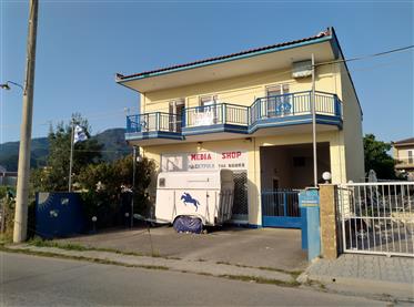 Obytný dům ve Stavros / Asprovalta 60 metrů od moře s jemnou písečnou pláží. Výhled na moře i