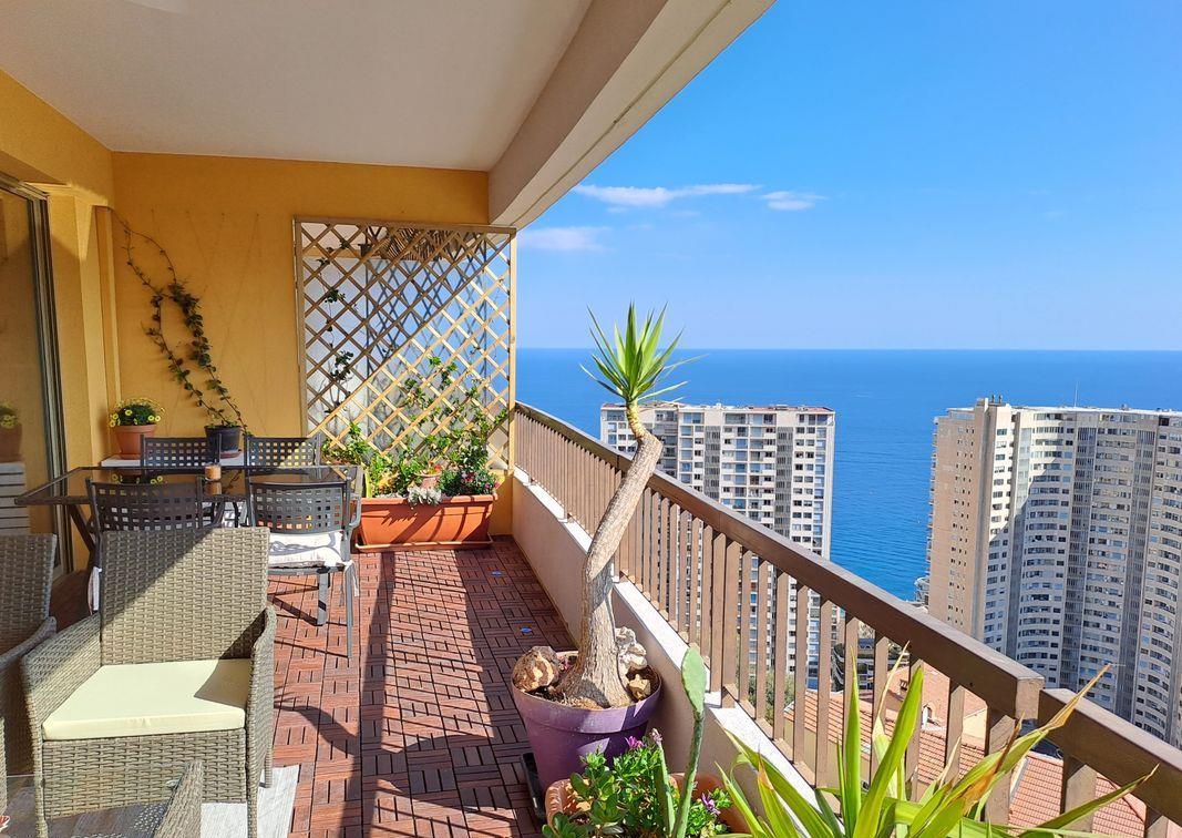 Aproape Monaco, vedere la mare și terasă 