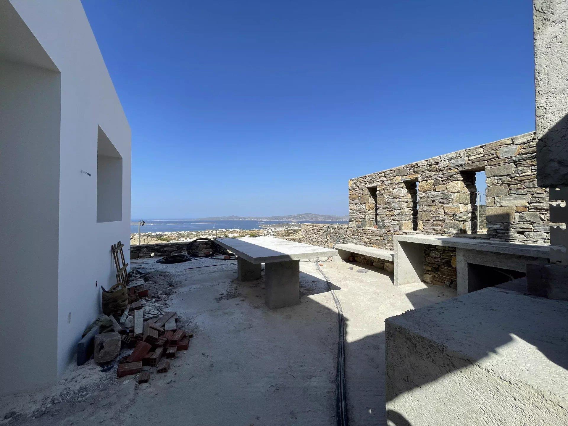 Elegant Stone Estate with Sea View – Agkairia, Paros