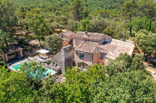 Authentic stone Ménerbes farmhouse with manicured woodland
