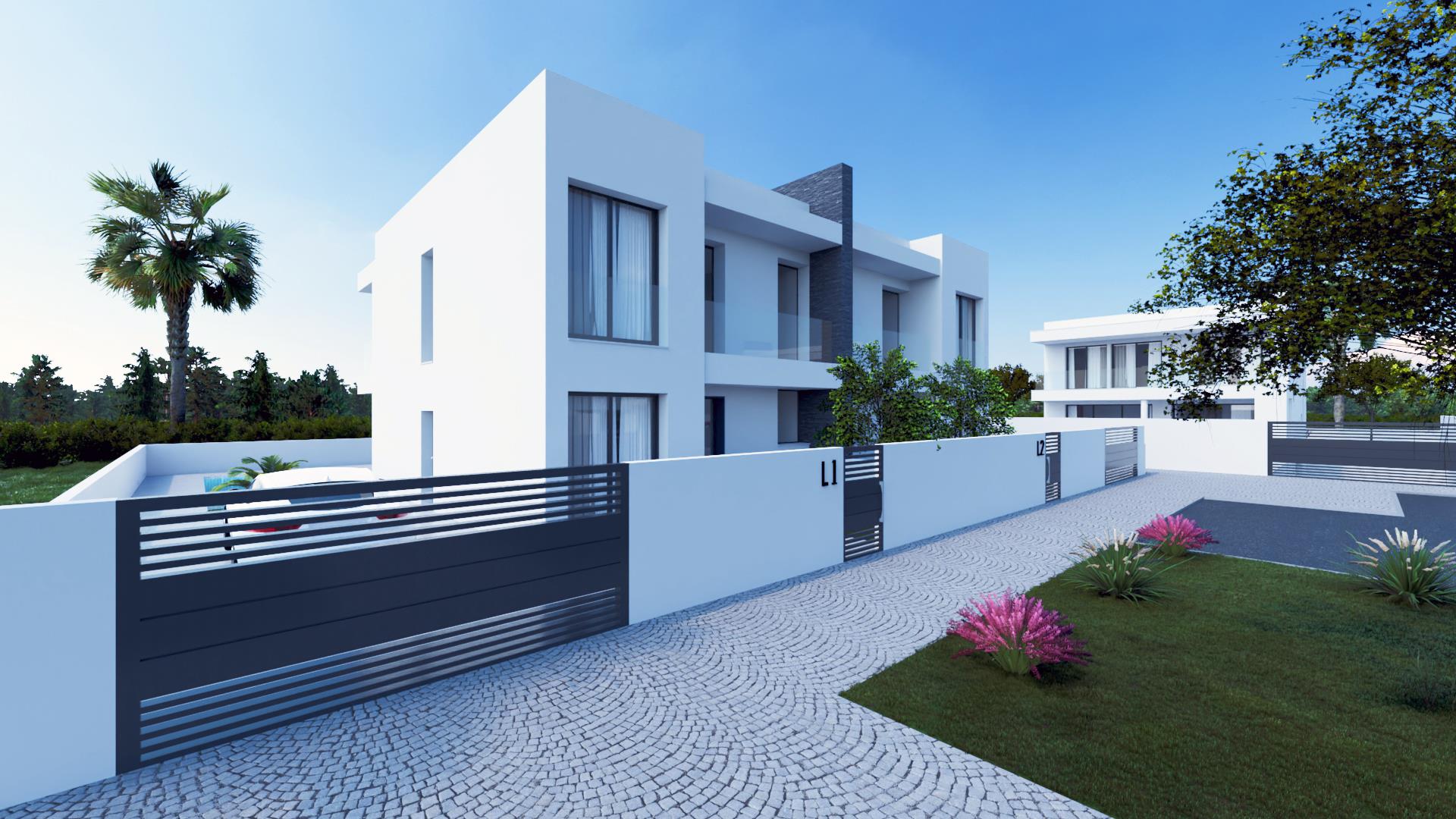 Splendide villa moderne jumelée d’un seul côté de 4 chambres avec piscine dans le développement "Sor