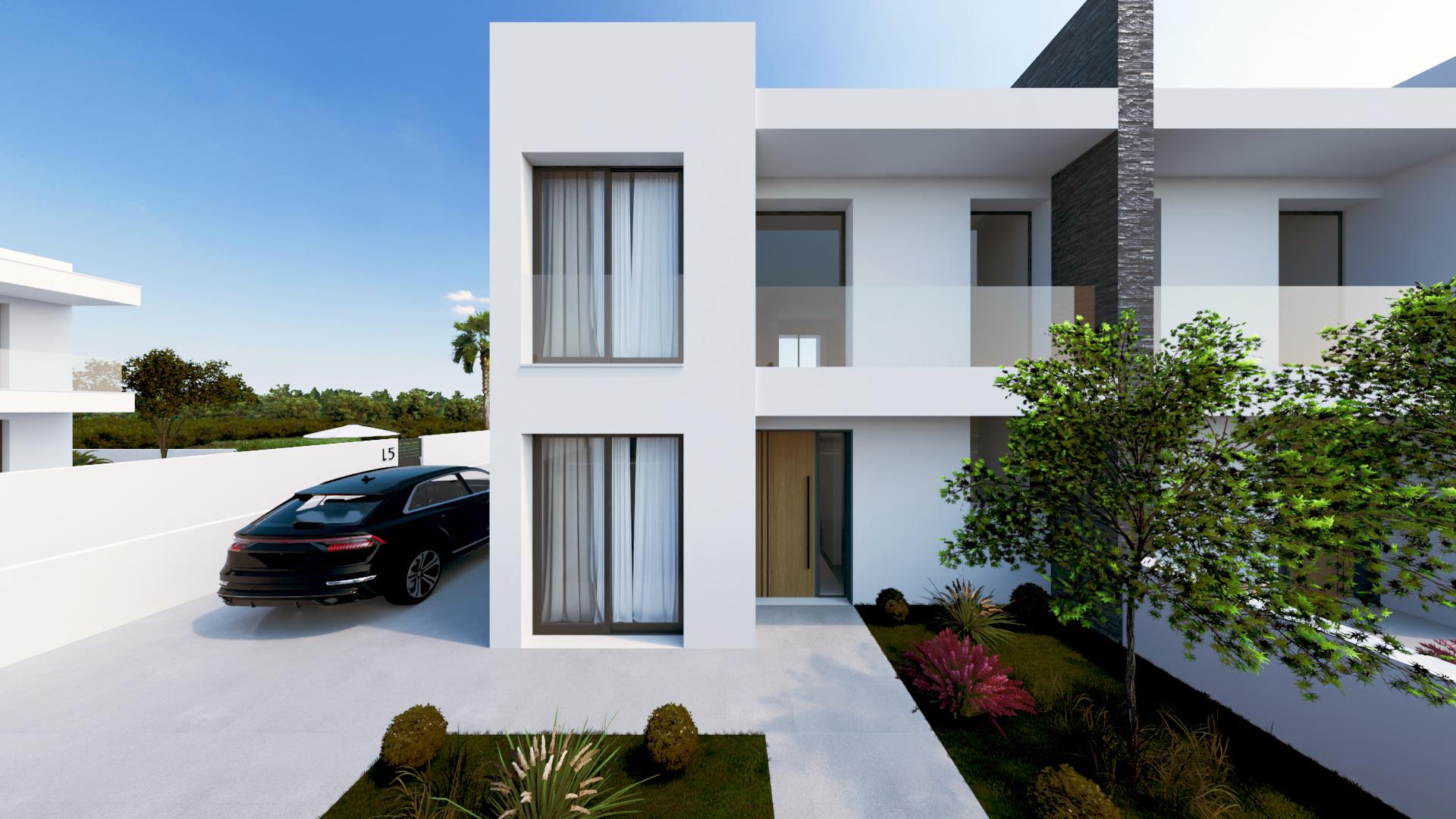 Modern semi-detached one side 4 bedroom villa with pool in the "Sorrisa o Sol" development
