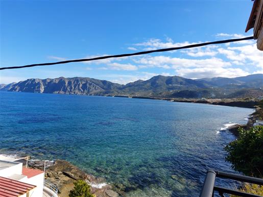 Three storey seafront maisonette enjoys fantastic sea views in Mochlos, SItia, East Crete.