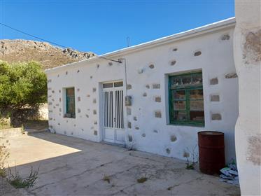 Azokeramos- Sitia  Traditional stone house with large courtyard and garden. 