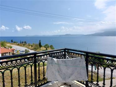 Beautiful maisonette house with sea views, 75 meter from the sea in Sitia, East Crete. 