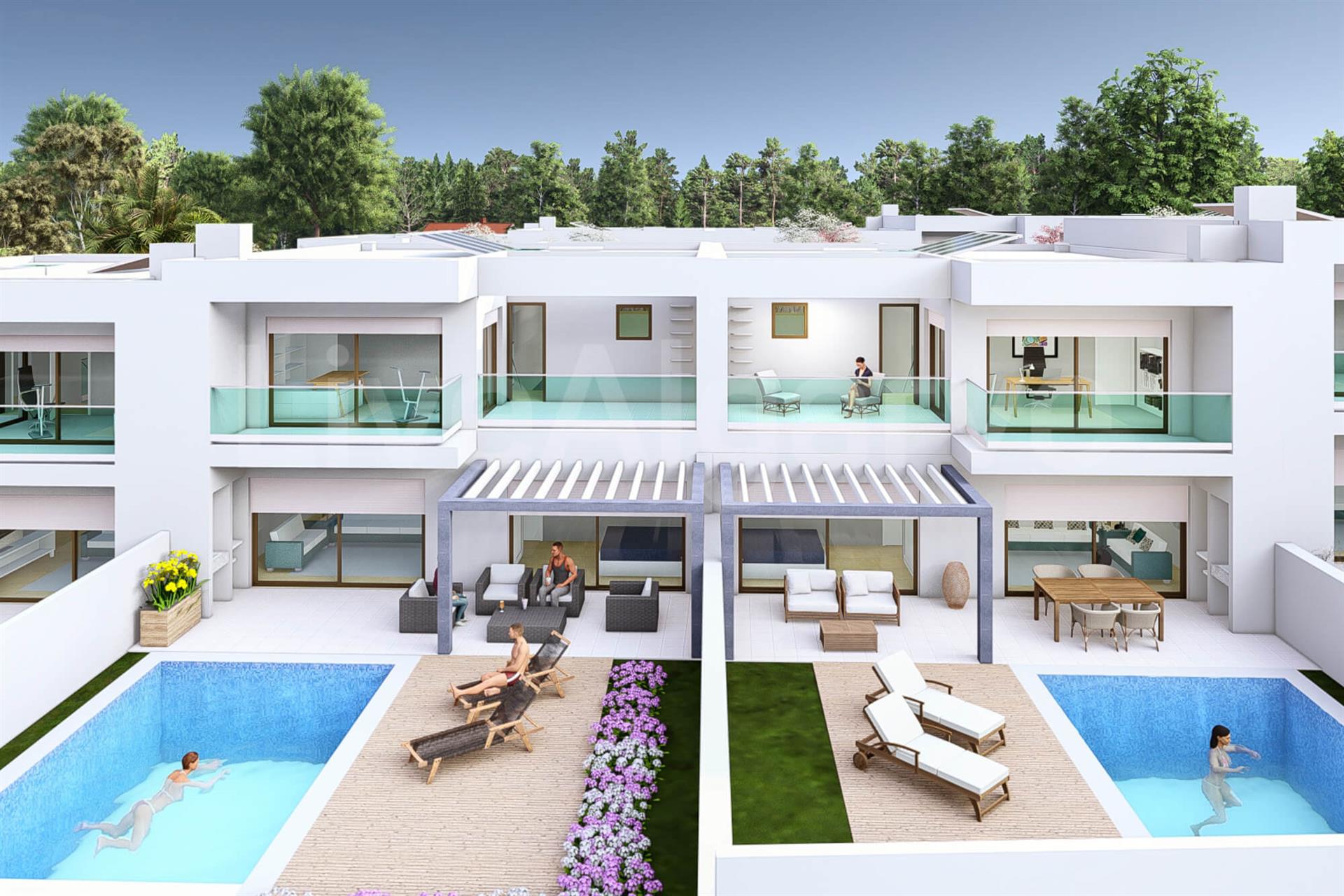 New Built | Building Plots for Turn-Key Modern T3 Townhouses in Almádena for Sale - Lagos