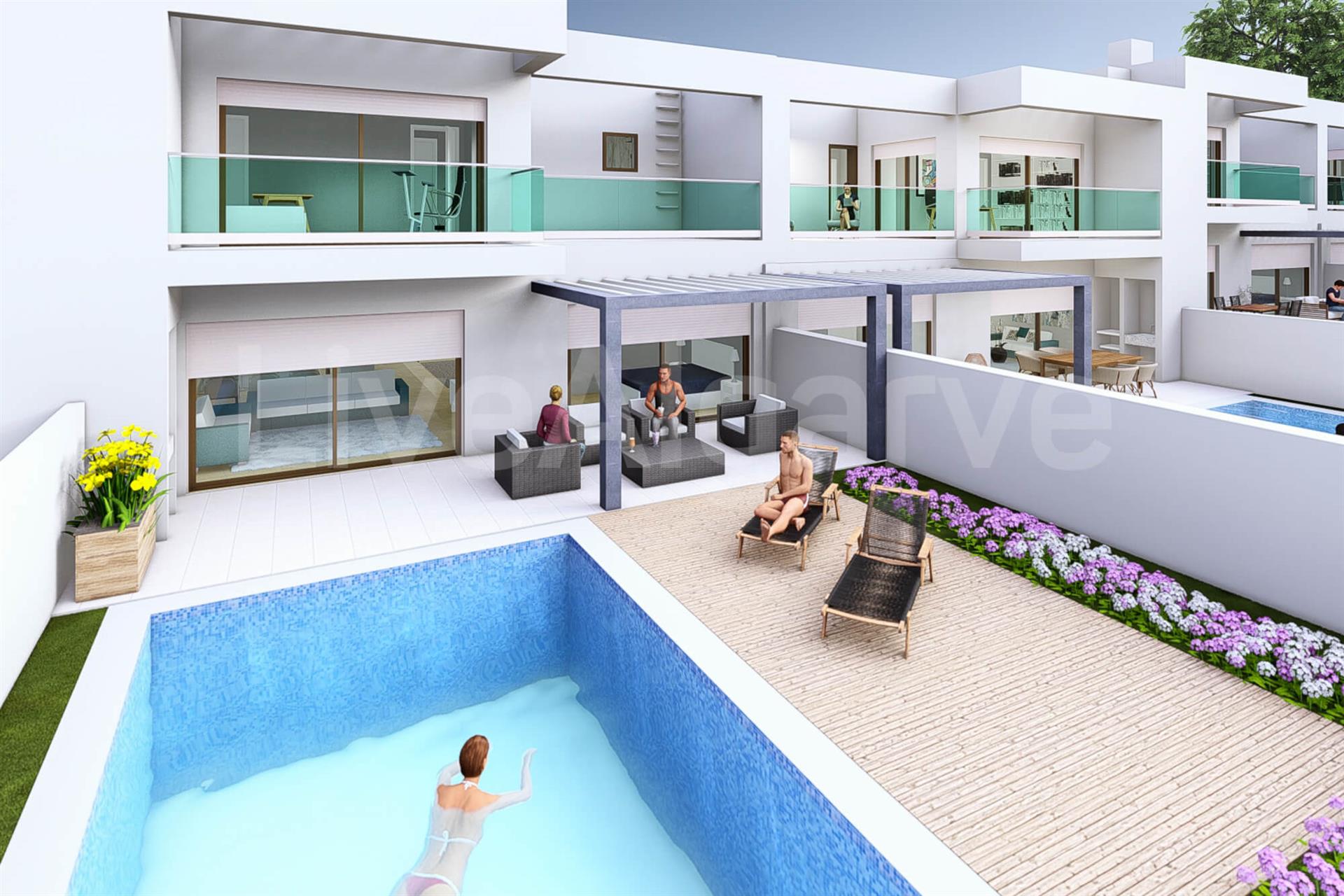 New Built | Building Plots for Turn-Key Modern T3 Townhouses in Almádena for Sale - Lagos