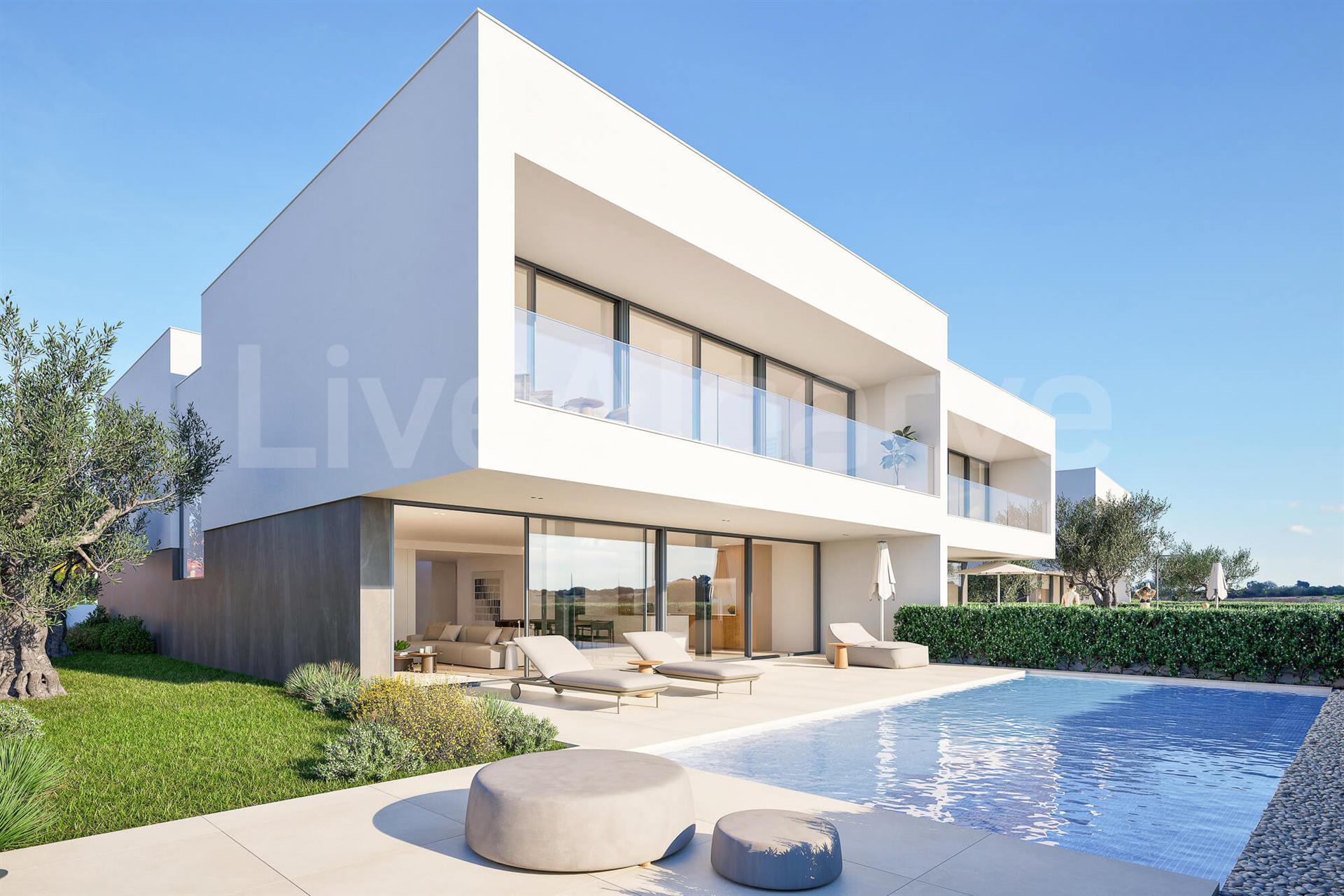 First Line | New Luxury Semi-Detached T4 Sea View Villa for Sale at Ponta de Piedade - Lagos