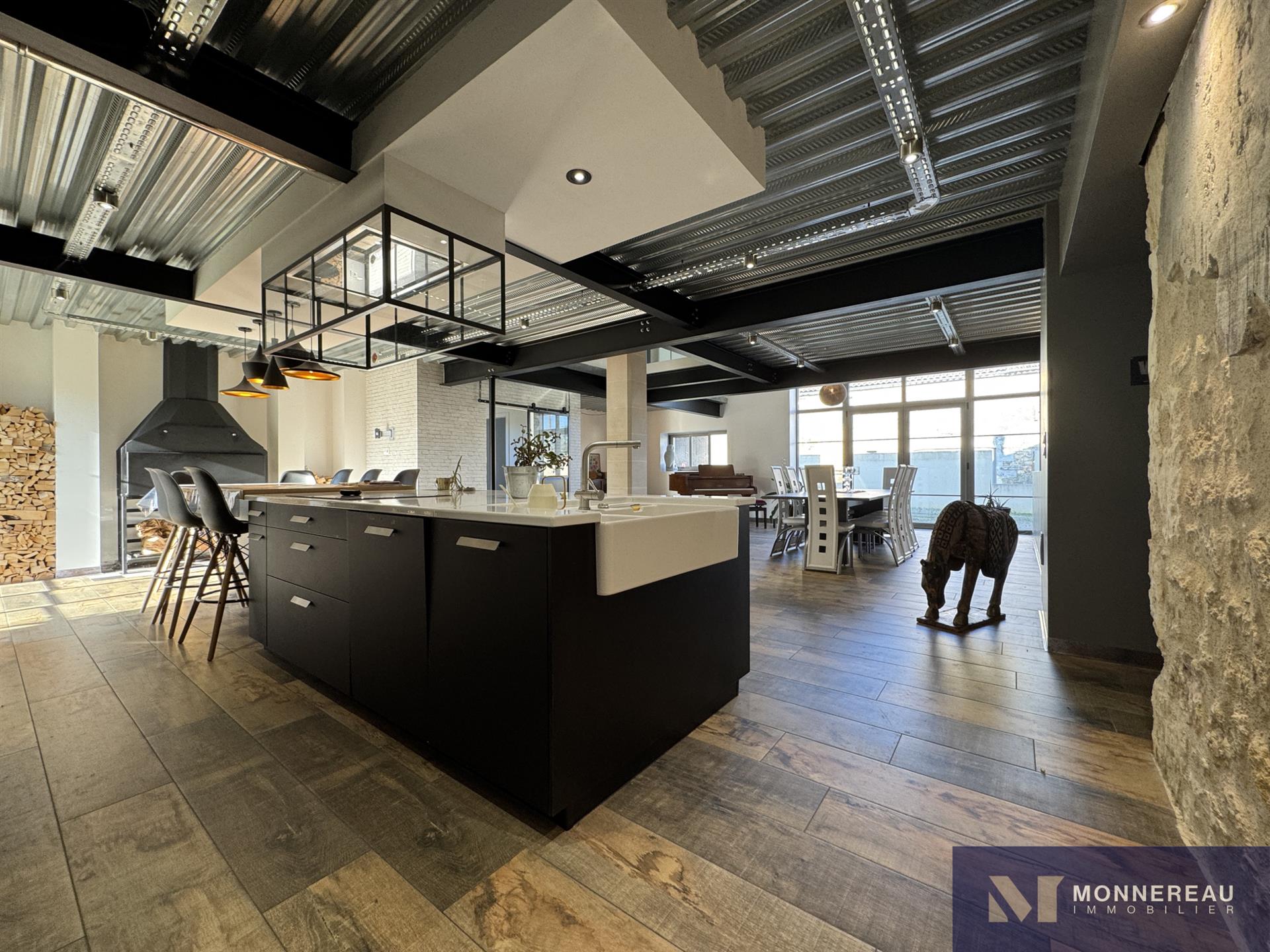 Renovated Stone House, Loft Style
