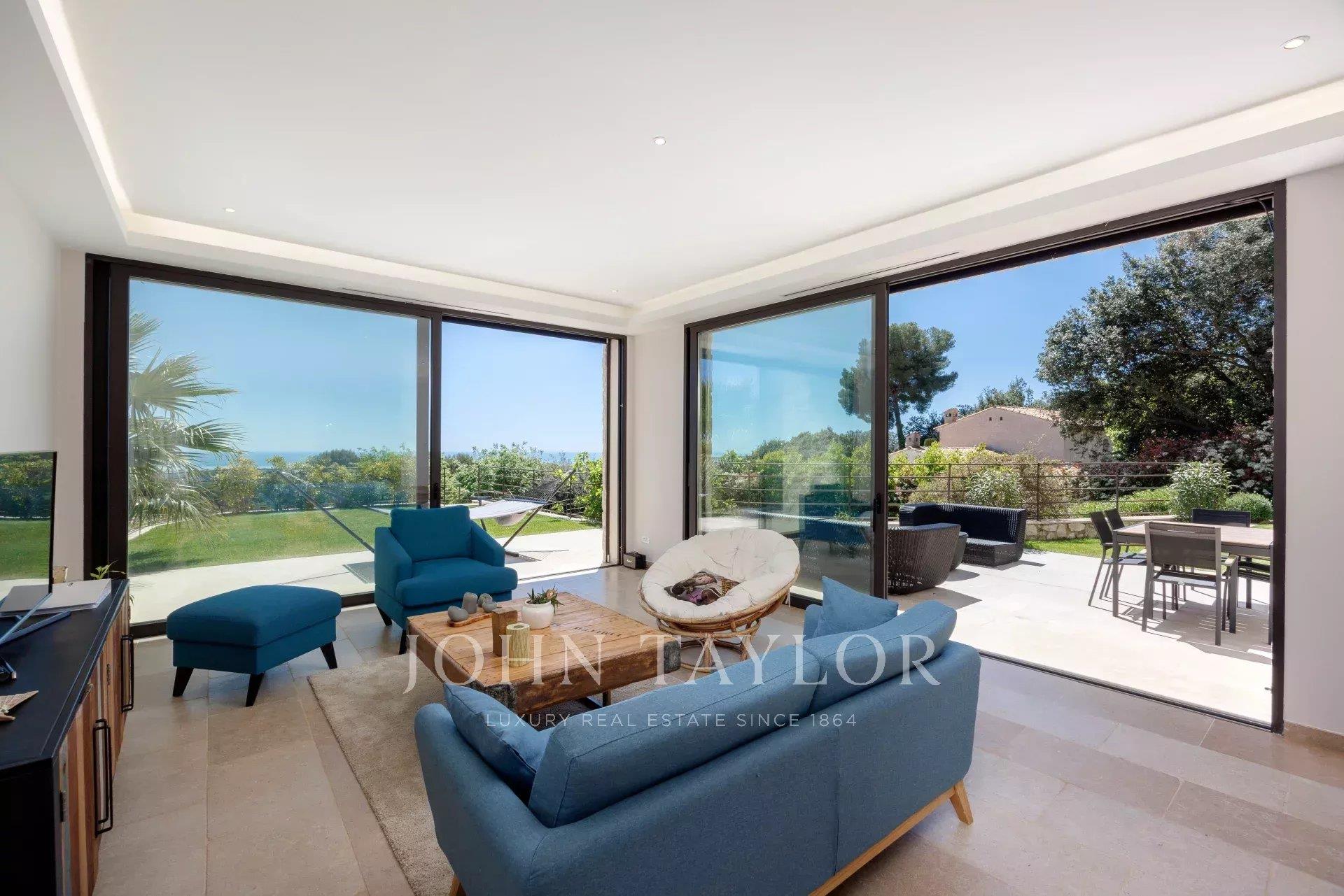 Chalet de piedra, vista panorámica al mar, Saint-Paul de Vence