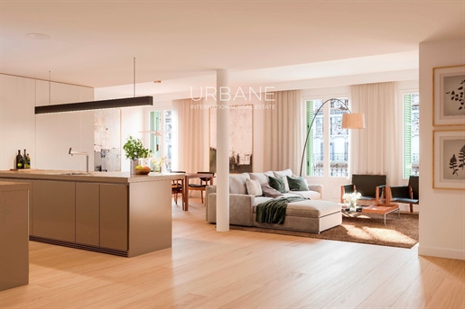 Appartements de Luxe à Barcelone : Bâtiment Rénové dans l'Eixample avec 3 Chambres et 2 Salles de Ba