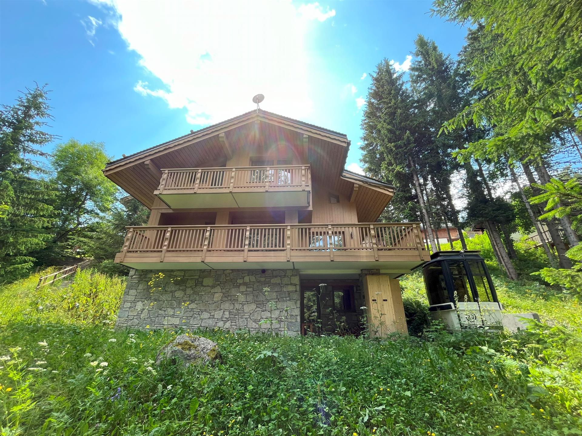 Ski in and out 4 bedroom chalet for sale in La Tania fully renovated in 2024