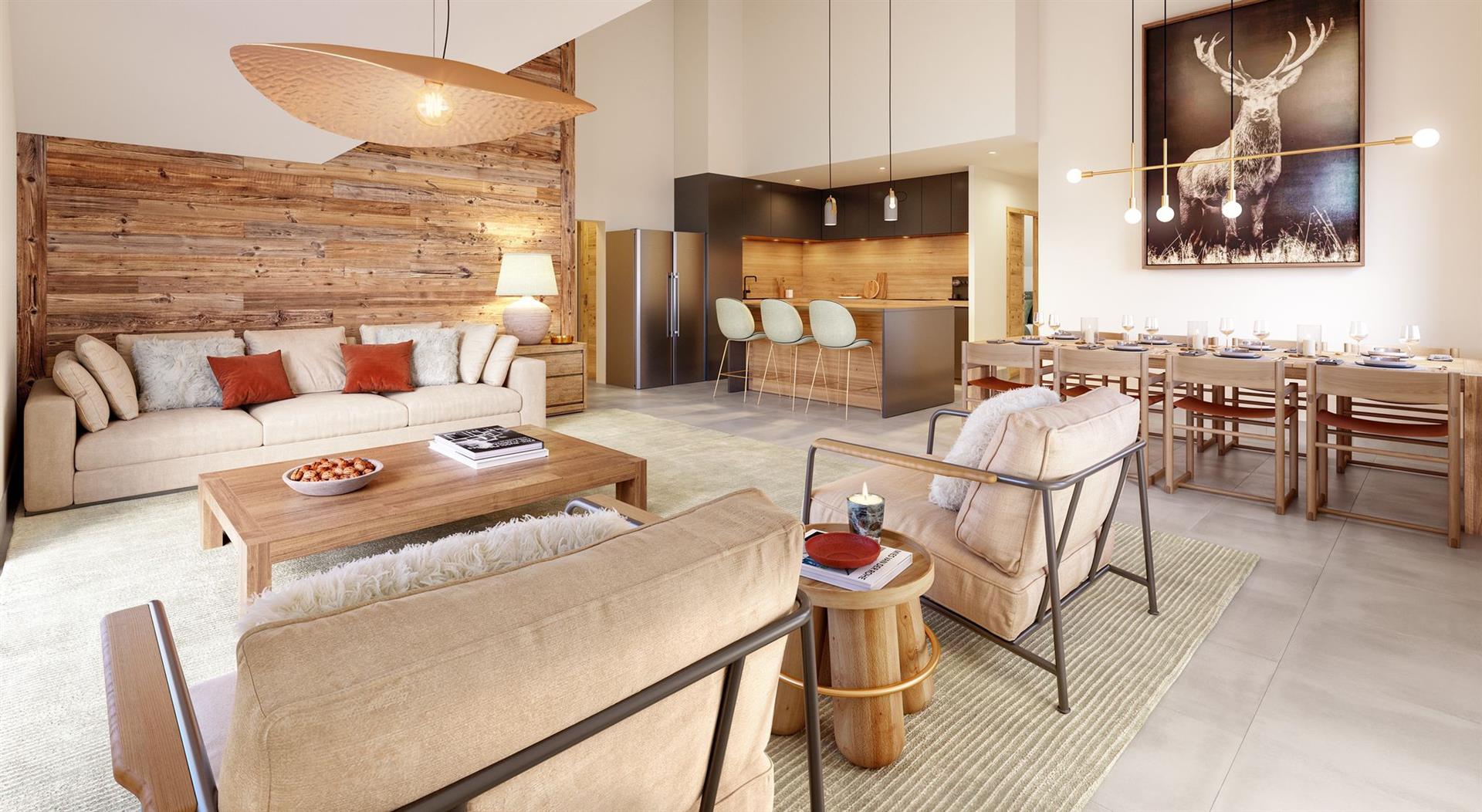 Brand new 4 bedroom apartments for sale in Oz en Oisans (A) (Ap)