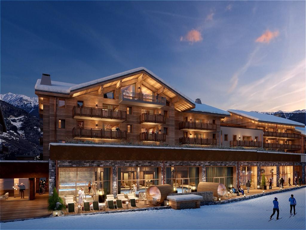 Brand new 4 bedroom off plan ski in and out apartment on the Moretta slope in La Tania (A)