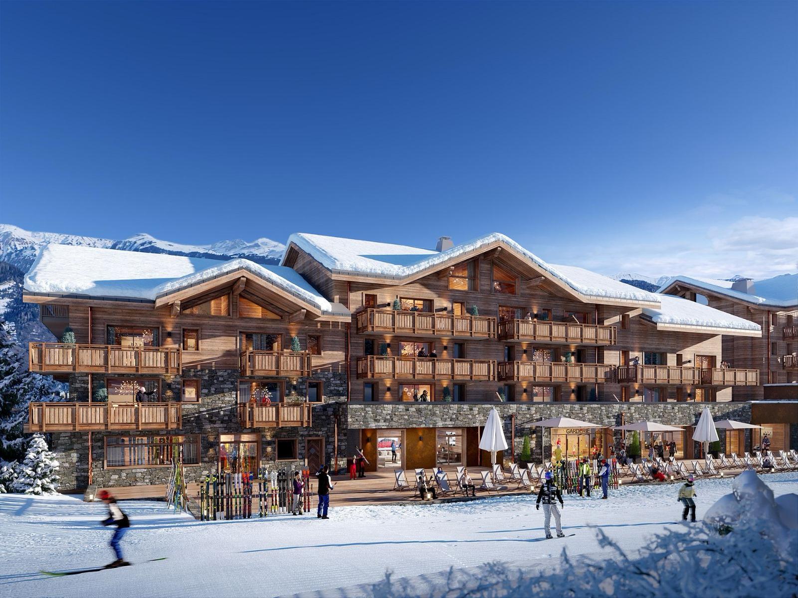 Brand new 4 bedroom off plan ski in and out apartment on the Moretta slope in La Tania (A)
