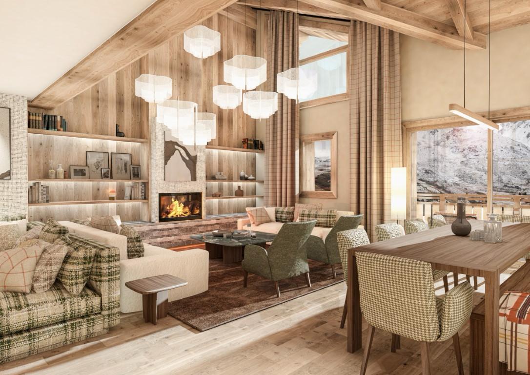 Brand new 4 bedroom off plan ski in and out apartment on the Moretta slope in La Tania (A)
