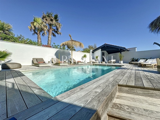 Proche Bidart, magnifique villa contemporaine face à l'océan, vue mer panoramique, plage à pied, emp