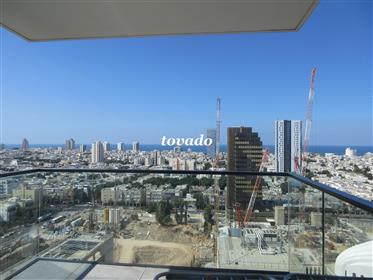 Volledig appartement in een luxe toren, bevoorrechte en rustige locatie in het centrum van Tel Aviv