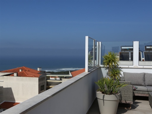 Appartement de 3 chambres avec terrasse privée et vue imprenable sur Praia do Norte, à Sítio da Naza