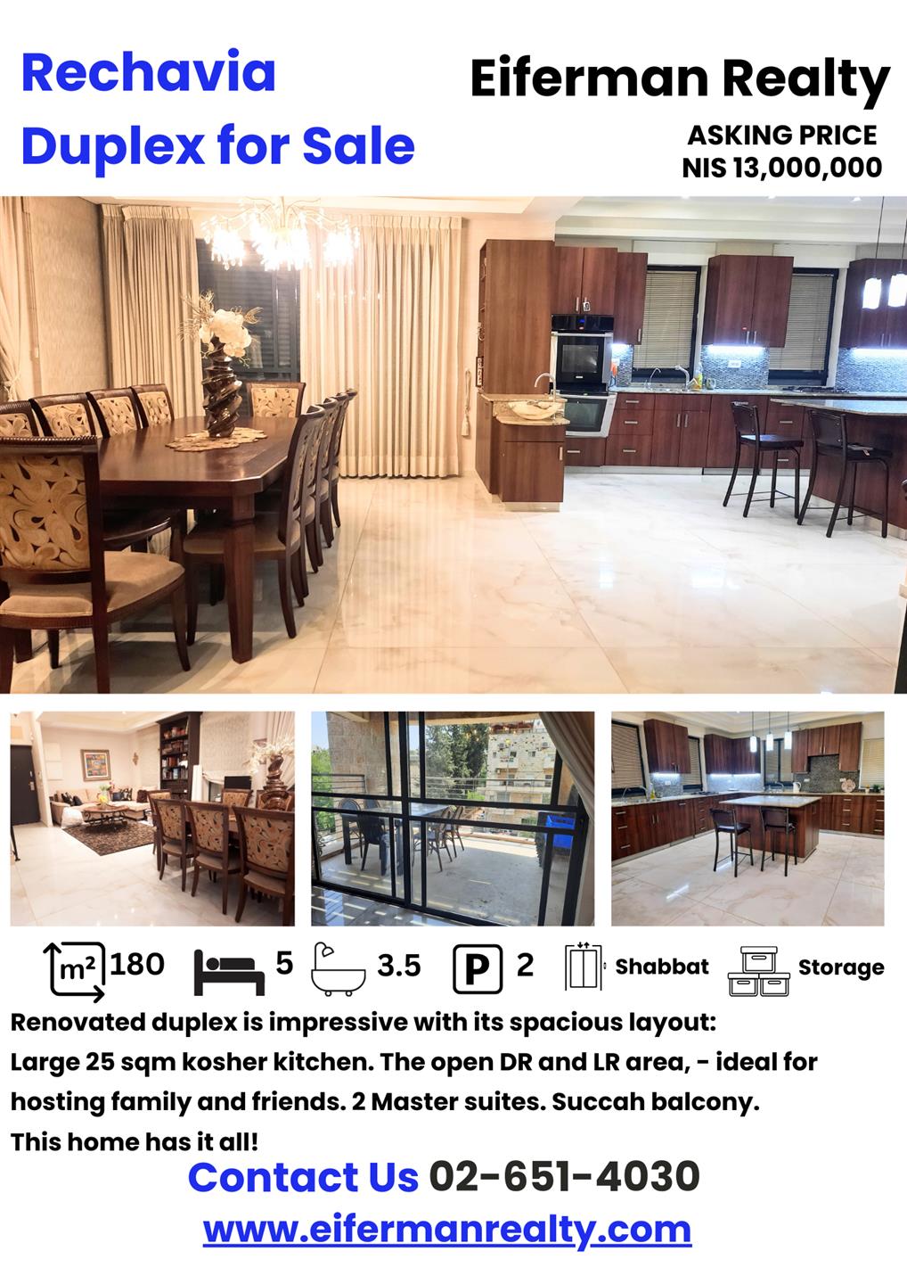 Stunning Rechavia Duplex #1996