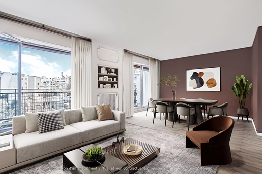Parijs 16e arrondissement – Een appartement met 2/3 slaapkamers, een balkon en terrassen