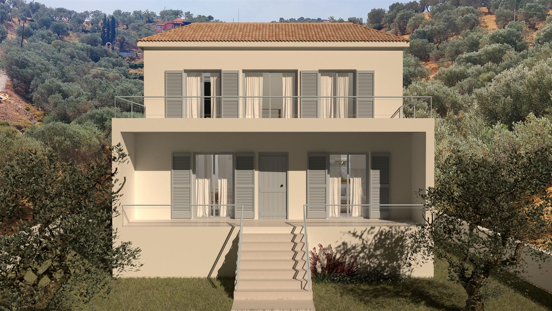 Halbfertiges Landhaus im Gebiet Poros