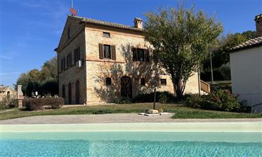 Stone Farmhouse with Panoramic Pool in Le Marche