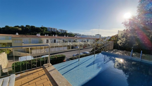 Algarve Carvoeiro for sale 1+2 bed duplex apartment, with communal pool and parking, only a short st